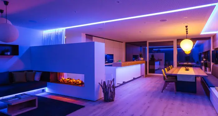 Multi coloured smart home lighting