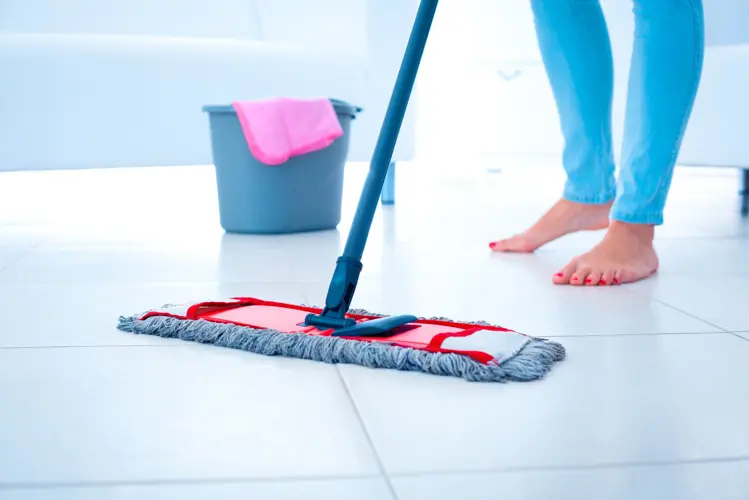 Mop cleaning a floor