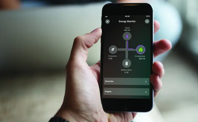 Loxone app showing energy monitor