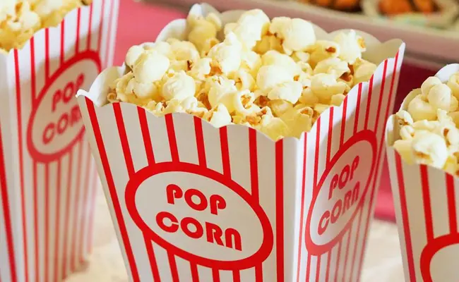 Popcorn in cinema box