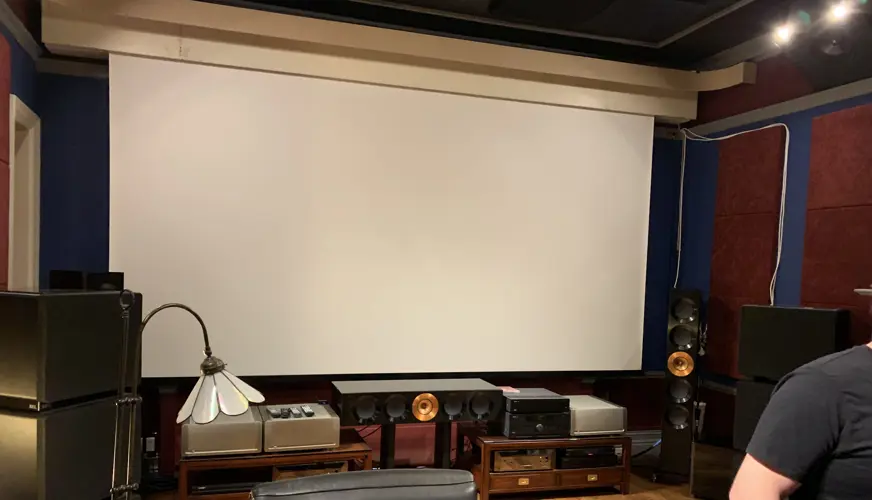 Projector screen in home cinema