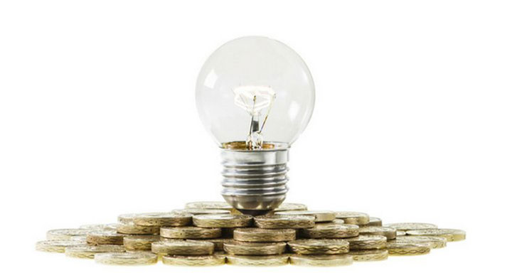 Lightbulb on top of money