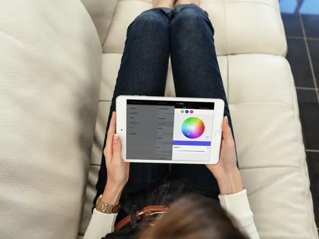 Smart lighting being controlled from a tablet using the loxone app