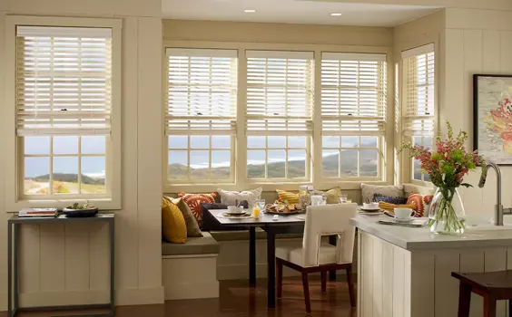 Simple kitchen with lutron blinds