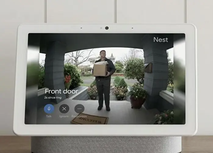 Google home showing nest doorbell feed