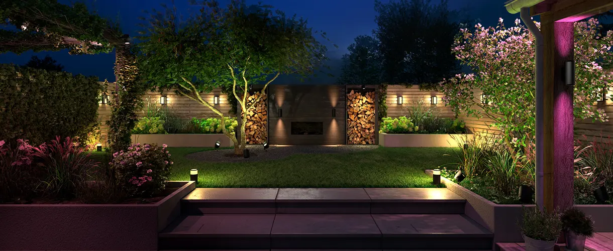Garden with well designed lighting