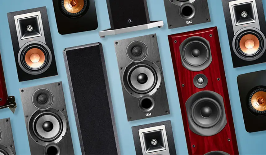 Various speakers in different colours and style
